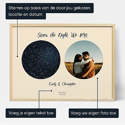 Aangepaste Sterrenkaart Met Foto — gepersonaliseerde sterrenkaart print