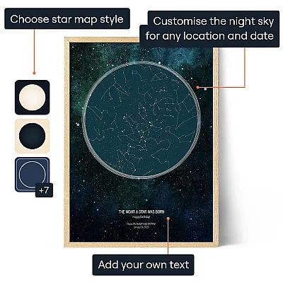 Birthday Star Map — personalised star map print