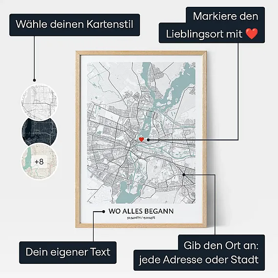 Wo Alles Begann Karte — personalisierter Karten-Druck - Schweiz