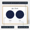 Best Friend Double Star Map — personalised star map print